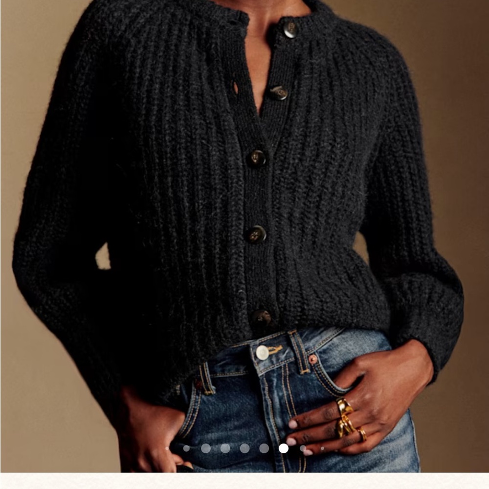 Sezane Charcoal Cardigan Sweater